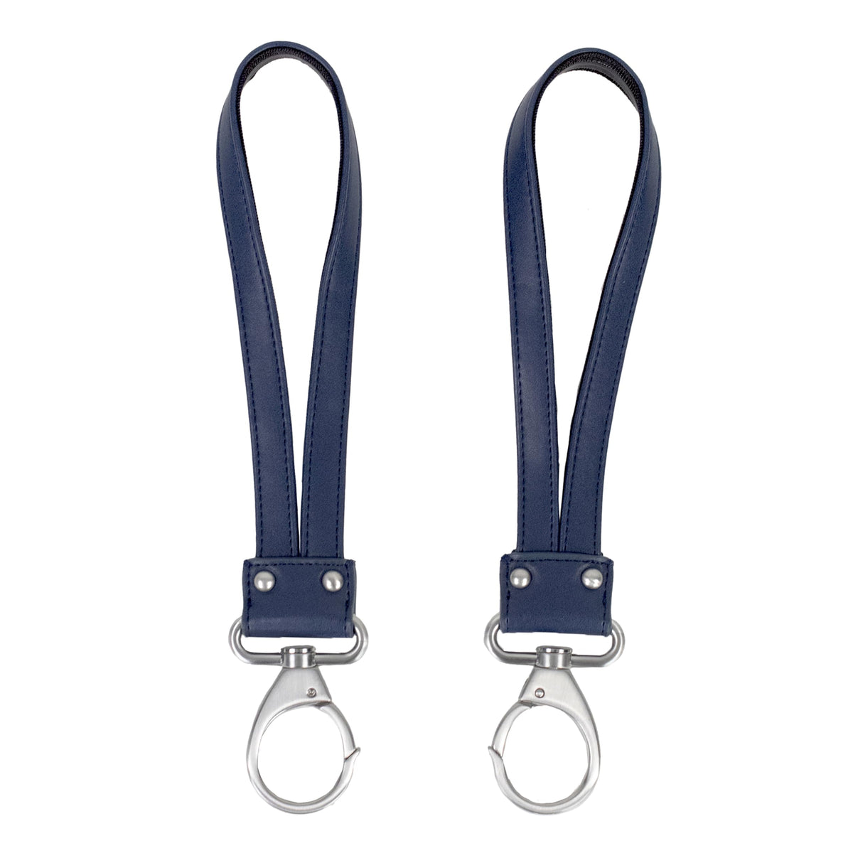 TWELVElittle Stroller Clips 2.0 Non Slip, Vegan Leather, Diaper Bag Straps, Grey