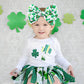 Lanmerry St.Patrick'S Day 6'' Baby Girl Bows Clover Headbands St. Patrick Top Hat Print Hair Bows Baby Elastics Nylon Hairbands