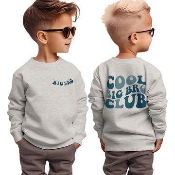 Boutikome Big Brother Sweatshirt Toddler Baby Boy Cool Big Bro Club Shirts Announcement Pullover Long Sleeve Fall Tops(Grey,5-6T