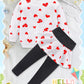 Bomdeals Adorable Cute Toddler Baby Girls Clothes Set,Long Sleeve T-Shirt +Pants Outfit(Age(5T), Whitered)