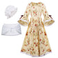 GRACEART Colonial Girls Dress Prairie Pioneer Costume 100% Cotton (Yellow,Size-6)