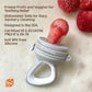 RaZbaby Baby Solids/Frozen Fruit Feeder Pacifier, Infant Teether Toy 6M+, BPA-Free Silicone Pouch & Nipple, Safely Introduce Sol