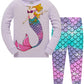 Mermaid Pajamas For Girls Pjs 2 Piece Pjs Set 100% Cotton Toddler Girls Winter Pajamas Long Sleeve Sleepwears Kids Christmas Clo
