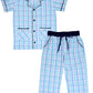 SHOPmOZO Unisex Pure Cotton Checkered Short Sleeve Night Suit for Boys and Girls Full Pyjama and Top Combo Set (SM00539UNISEXSW