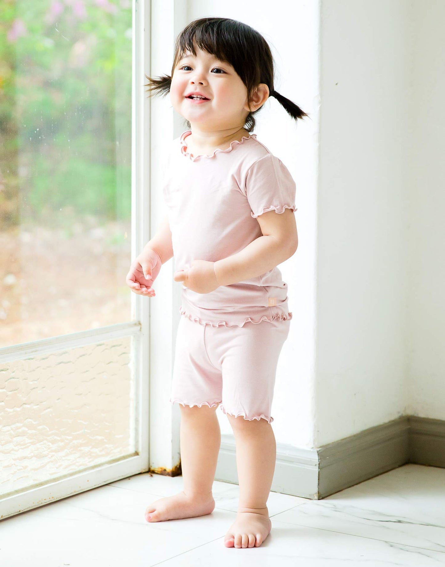 Vaenait Baby Infant Kids Toddler Short Sleeve Sleepwear Pajamas 2Pcs Set Shirring Greypink L
