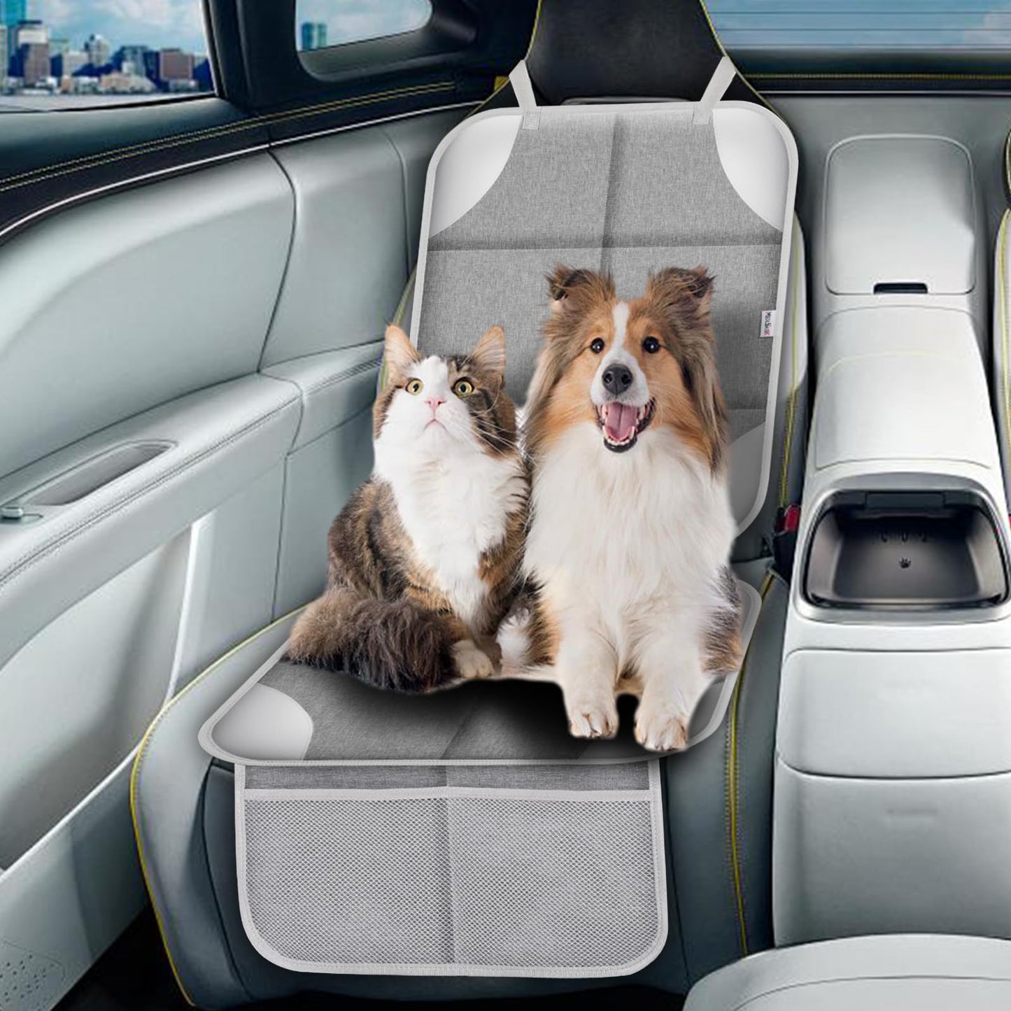 Meolsaek Car Seat Protector For Child Car Seat, 600D Fabric Waterproof Car Seat Cover With Non-Slip Backing, Under Baby Car Seat