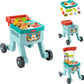 Fisher-Price Baby Learning Toy Laugh & Learn 4-in-1 Snack Cart Walker with 14 Pieces for Toddler Pretend Play Infants Ages 6+ Mo