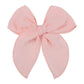 5.5 Inch Pink Fable Hair Bow: Handmade Linen Cotton Hair Clip For Girls - 1 Pcs