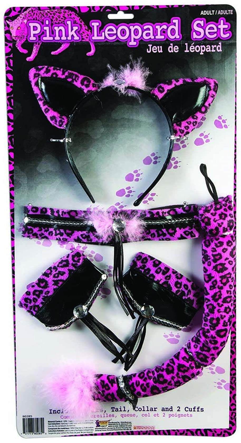 Forum Novelties Leopard Costume Set, Hot Pink/Black, One Size