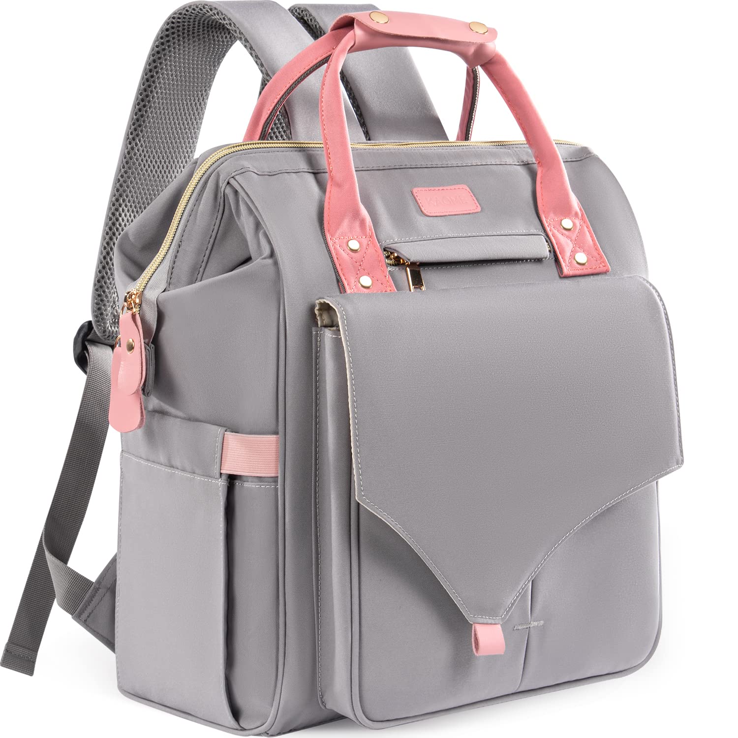 Kaome Diaper Bag Backpack, Upgraded Large Capacity Multifunction Nappy Bags, Waterproof Baby Bag Floral Insulated Sturdy Travel