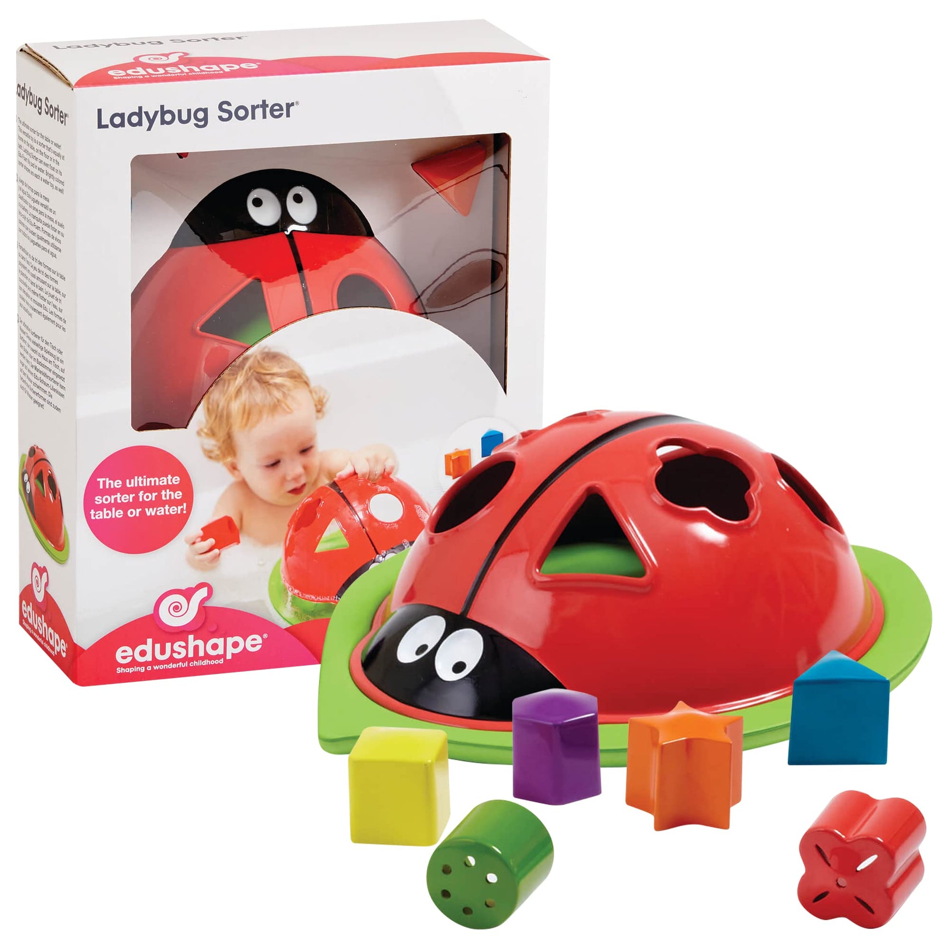 Edushape Ladybug Sorter - Sorting Bathtub Toys - Early Child Development Learning Educational Toy - Toddler Bath Toys - Baby Bat