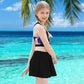 Cutemile Bathing Suit Size 8-9 Girls Jellyfish Swimsuit With Boyshorts Black Tankini Upf 50+ Sleeveless Swimwear 8-9 Years
