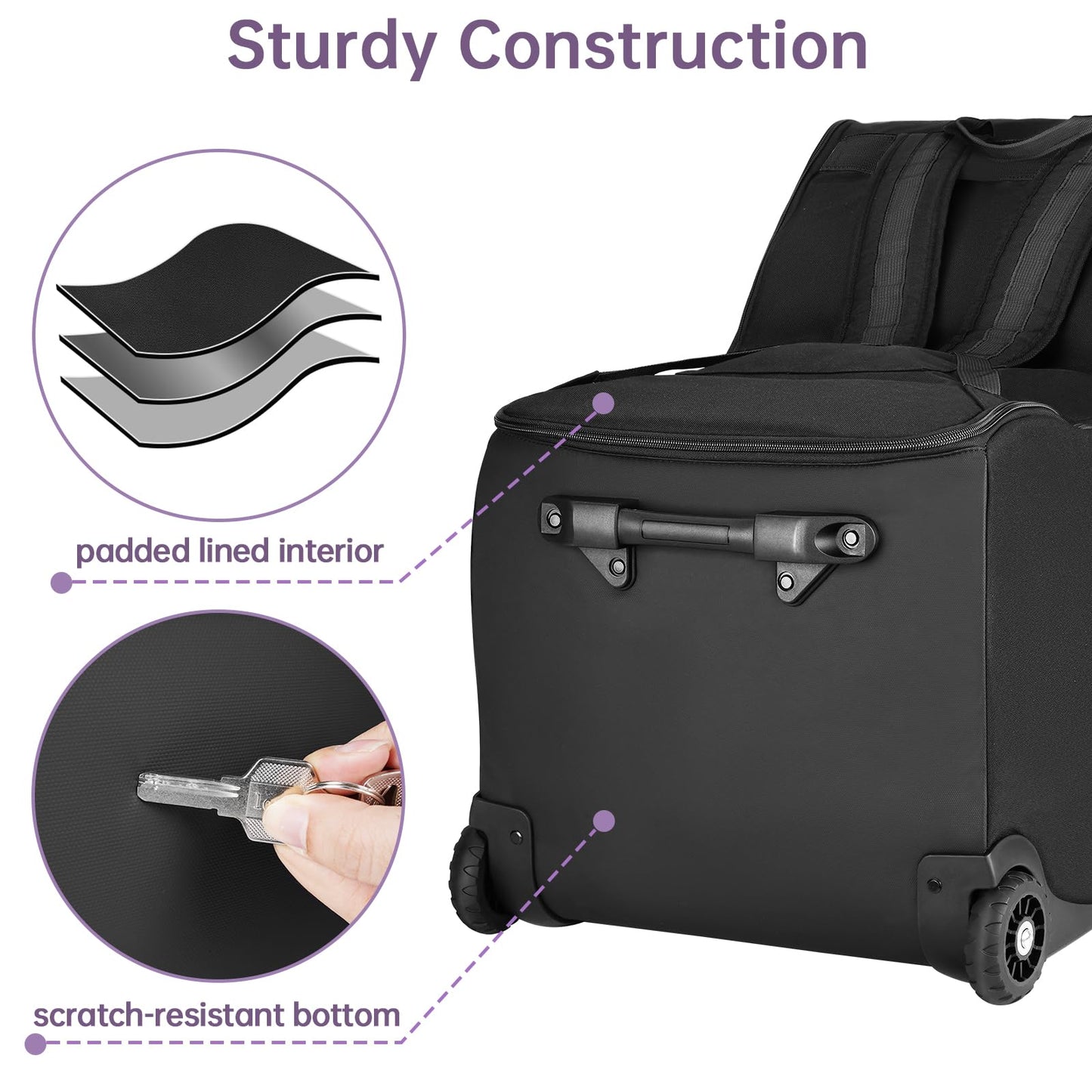 Yorepek Carseat Bags For Air Travel With Wheels Fit For Doona Car Seat Without Base, Fit For Nuna Pipa Car Seat And Base, Infant