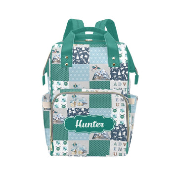 Noverbibi Dragon Green Personalized Diaper Bag with Custom Name - Custom Baby Tote Backpack for Mom, Unique Gift for New Parents
