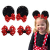 Hjiaruiky Mouse Ears Hair Clips Hair Bows Barrettes Accessories for Toddler Girls Women kids Party Birthday 4PCS