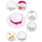 Upf 50+ Sun Protection Wide Brim Baby Sun Hat, White With Rose Band 0-12 Months