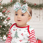 Yanjie Christmas Baby Headbands Newborns Bows Red Green Printed Snowflake Baby Bows Nylon Headband Toddler Infant Hairbands Chee