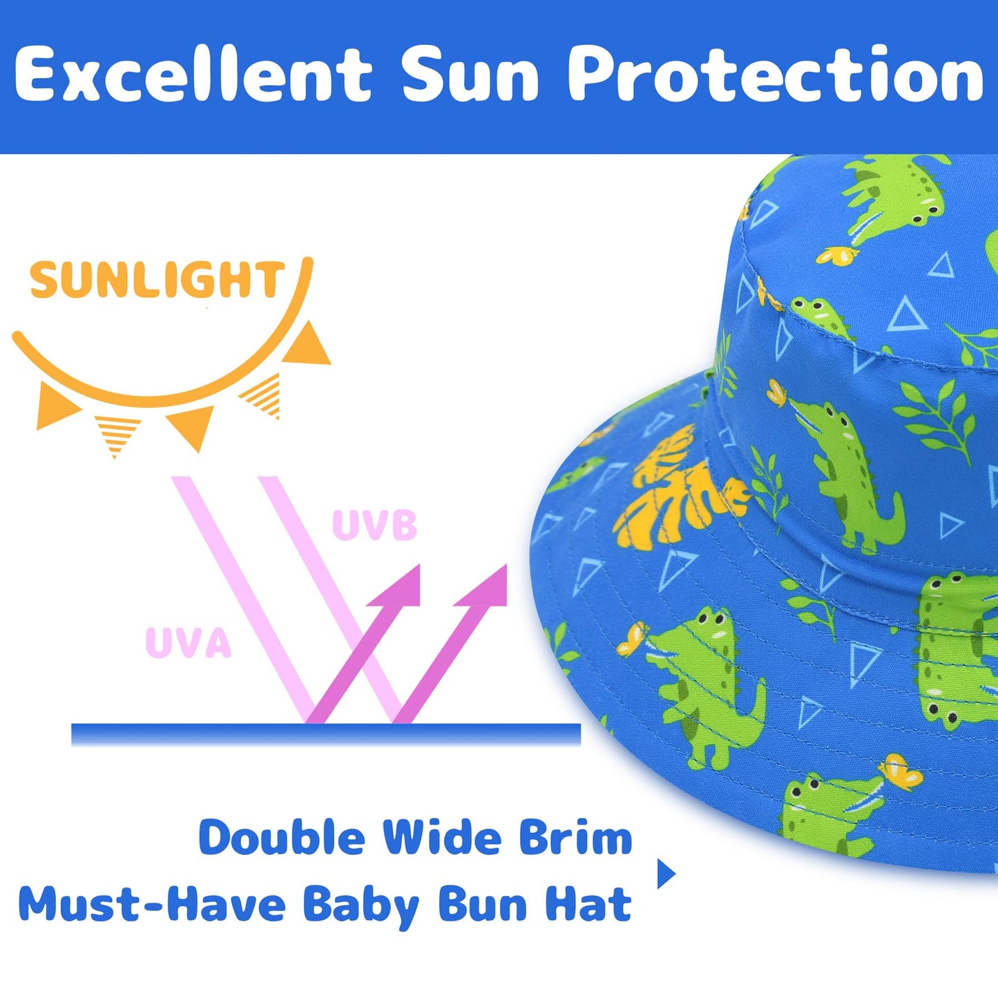 Olreco Baby Boy Sun Hat Baby Sun Hat 6-12 Months Baby Boy Hats Baby Bucket Hat Infant Sun Hat For Baby Summer Hat Infant Hat, Ro