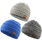 Durio Soft Warm Knitted Baby Hats Caps Cute Cozy Chunky Winter Infant Toddler Baby Beanies For Boys Girls 3 Pack Black White & L