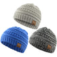 Durio Soft Warm Knitted Baby Hats Caps Cute Cozy Chunky Winter Infant Toddler Baby Beanies For Boys Girls 3 Pack Black White & L