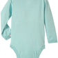 Babysoy Organic Long Sleeve Modern Solid Kimono Bodysuit/Onesie,Harbor,0-3 Months