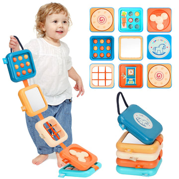WATMAID Toys for 1 Year Old, Travel Toys for Toddler 1-3, Montessori Busy Board Activity Cube with Fine Motor Skills, Christmas 