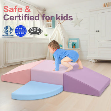 Climbing Foam Blocks For Toddlers: Pu Leather Foam Blocks For Kids Active Play - Toddler Climbing Toys Indoor - Durable Playgrou