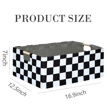 Checkered Storage Basket Room Decor Gifts Basket Foldable Nursey Box Kids Hamper Storage Cube for Women Closet Organizer Boys Ca
