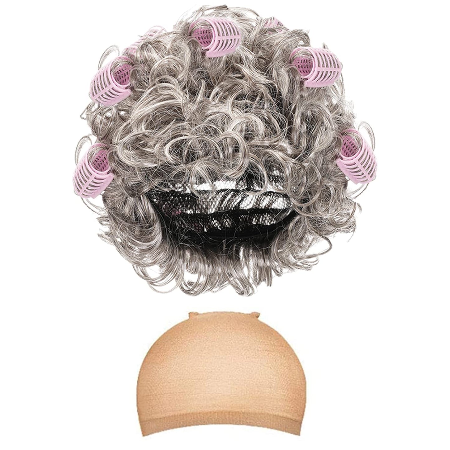 Ebytop Old Lady Costume For Kids, 100 Days Of School Costume Girls Halloween Granny Dress Up Wig Little Grandma Glasses Cane 100