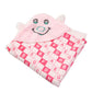 NAMAN Cartton Embroidered Newborn Hooded Blanket Cum Wrapper for Baby boy and Baby GirlPink
