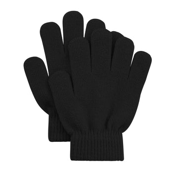 6 Pairs Kids Magic Gloves Winter Warm Full Fingers Gloves Soft Knitted Mittens For Baby Boys Girls 6Black
