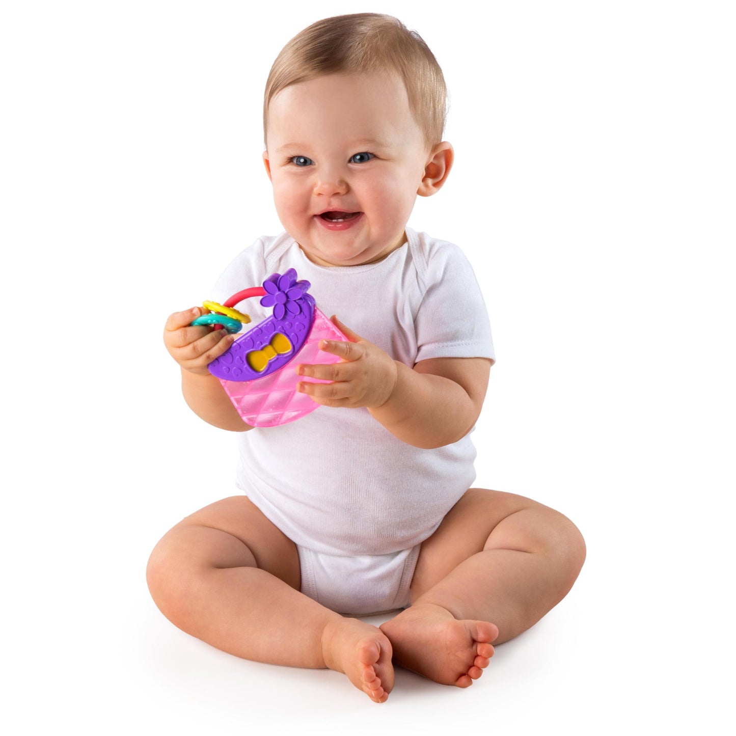 Bright Starts Everything Nice Teething Toys 9-Piece Set - BPA-Free Rattles and Chillable Teethers, Purple and Pink Baby Toys, 3
