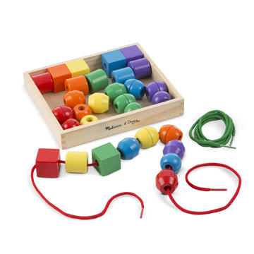Melissa & Doug Primary, 32 Pieces Lacing Beads, 8inx8inx2in, Multi
