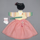 100 Day Birth Korea Baby Girl Hanbok Traditional Dress Outfits Celebration Party Yellow Peach Set