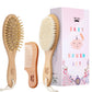Mr. Pen- Baby Brush And Comb Set, 3Pcs, Wooden, Baby Hair Brush, Cradle Cap Brush, Baby Brush Set For Newborns, Infant Hair Brus