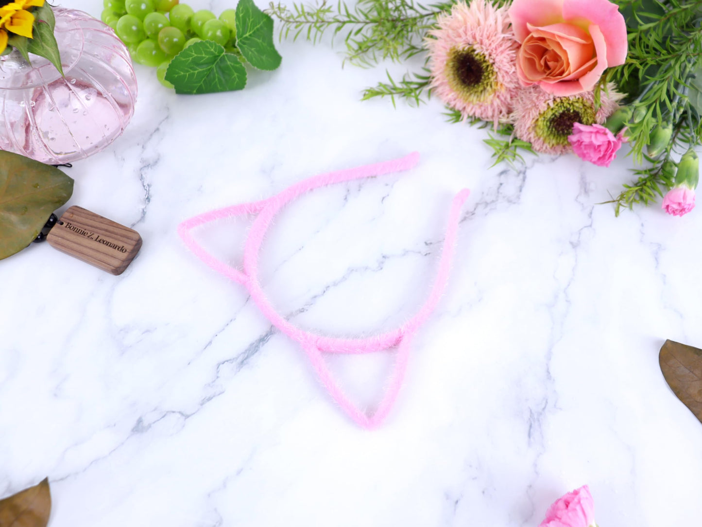 Bonnie Z. Leonardo Furry Cat Ears Headband Pink