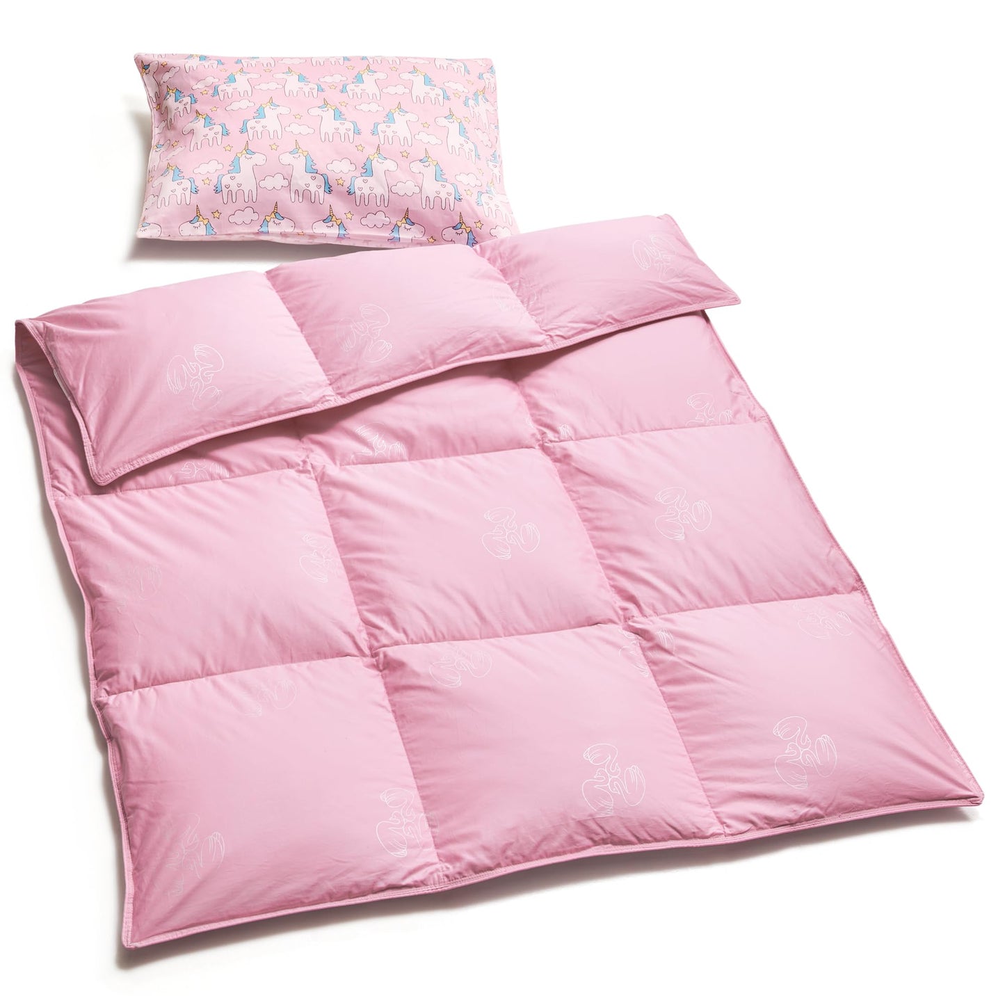 Zpecc Pink Toddler Down Comforter, 41X48 Goose Down Filling Crib Duvet Insert, Soft Lightweight Cover For Kids Bed Stroller Nurs