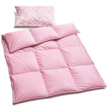 Zpecc Pink Toddler Down Comforter, 41X48 Goose Down Filling Crib Duvet Insert, Soft Lightweight Cover For Kids Bed Stroller Nurs