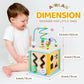 Wooden Activity Cube Montessori Toys for 1 2 3 Year Old Baby Toys 12 Months Toddlers 1-3 Birthday Gift Boys Girls Sensory Intera
