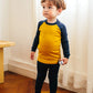 Vaenait Kids Toddler Long Sleeve Modal Sleepwear Pajamas 2Pcs Set Modalraglan Mustard&Blue Xxs