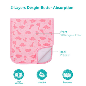 Hakochia Burp Cloths For Baby Girls Organic Cotton Large Burp Clothes Extra Absorbent Soft Burping Rags Spit Up Cloth Sets For N