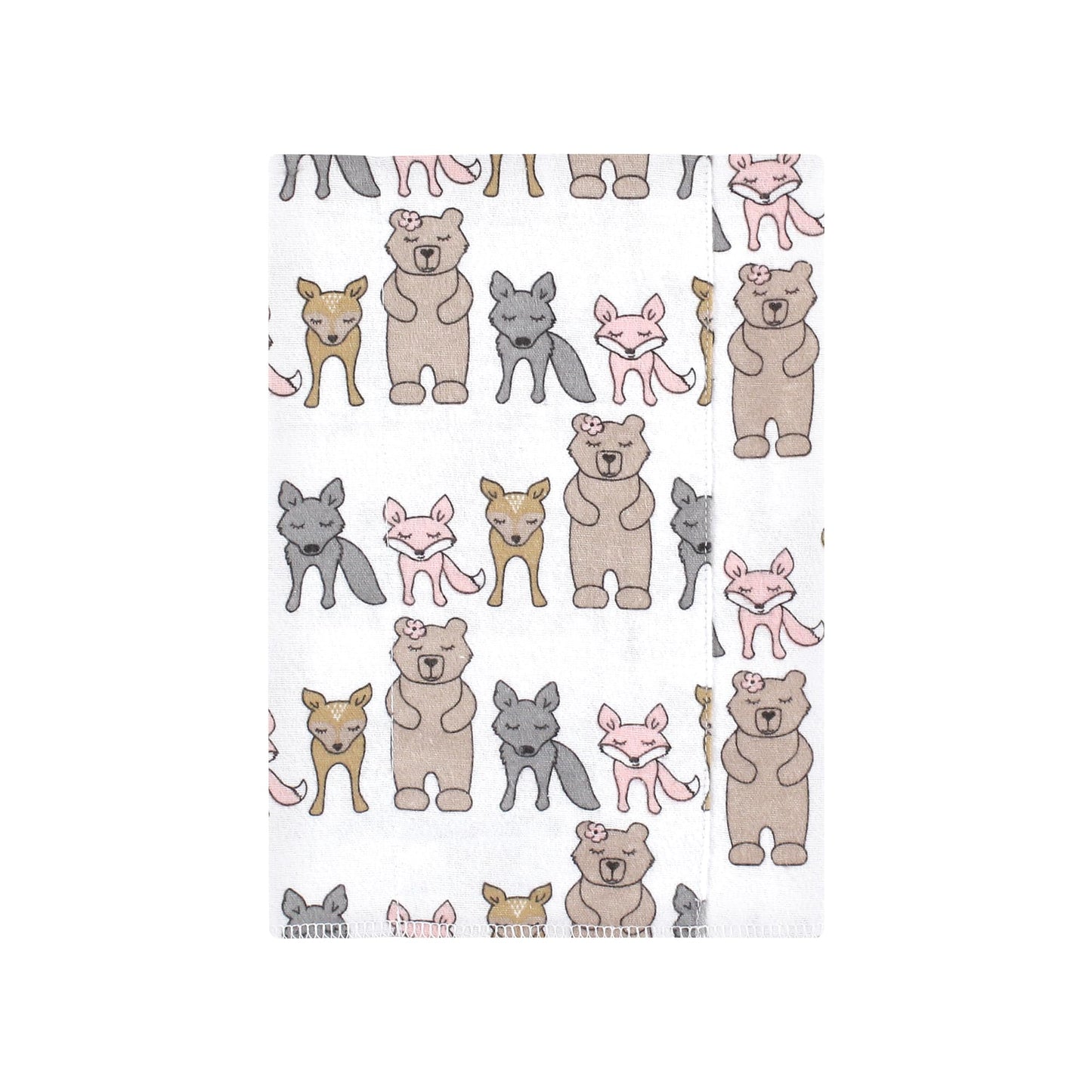 Hudson Baby Unisex Baby Cotton Flannel Burp Cloths 4-Pack, Wild Forest Pink, One Size