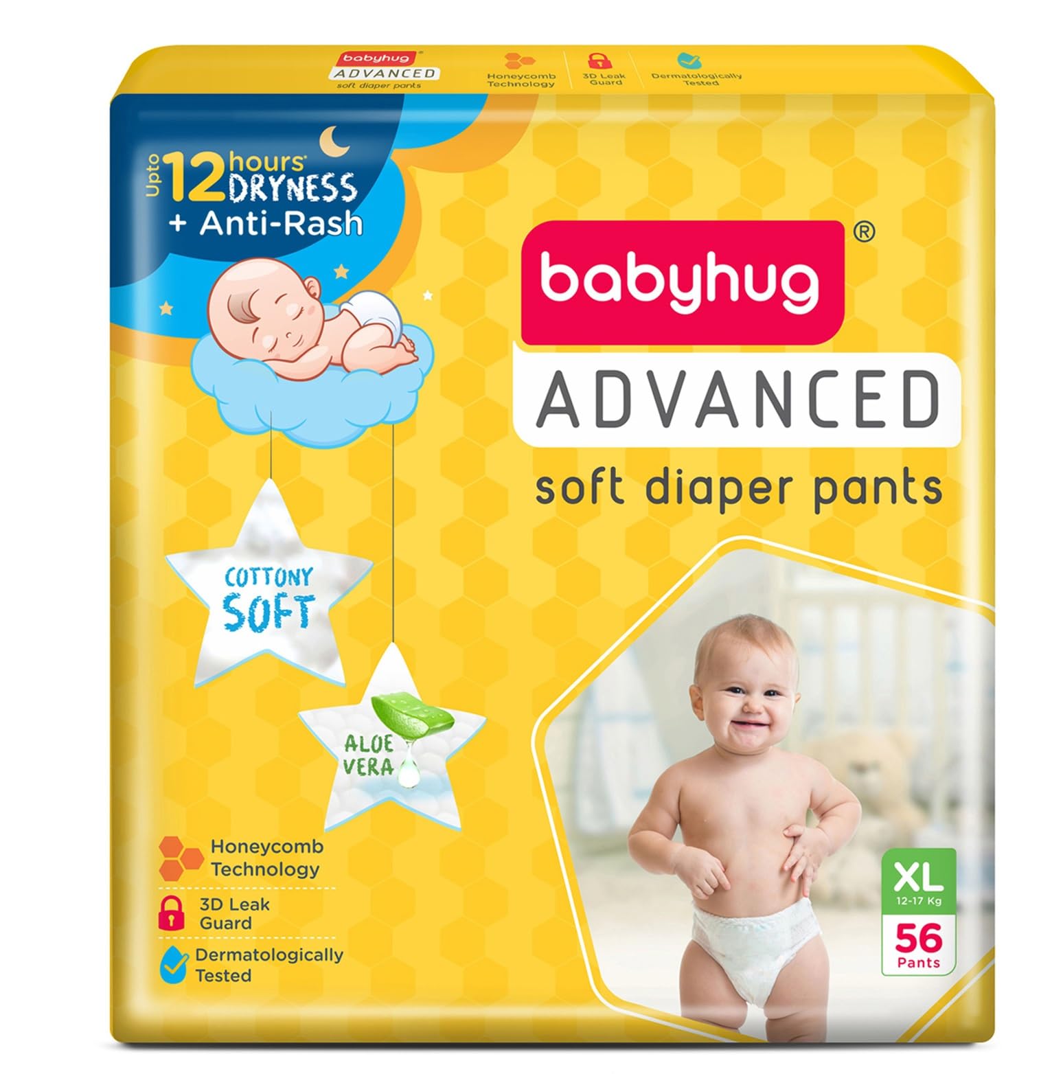Babyhug Advanced Pant Style Infant Diaper Extra Large Xl 56 Pcs