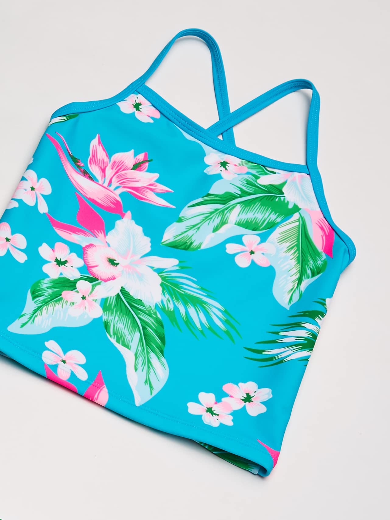 Kanu Surf Girls' Toddler Alania Floral Banded Tankini Beach Sport 2-Piece Swimsuit, Aqua, 2T