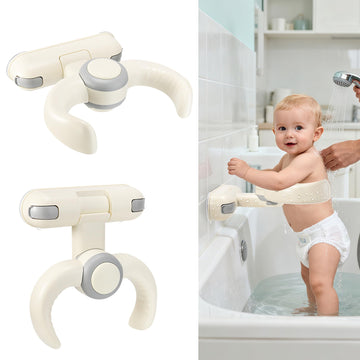 LIFVCNT Baby Shower Stand for Infant to Toddler 6-36 Months, Wall-Mounted Baby Bath Stand Support with Adjustable Height & Power