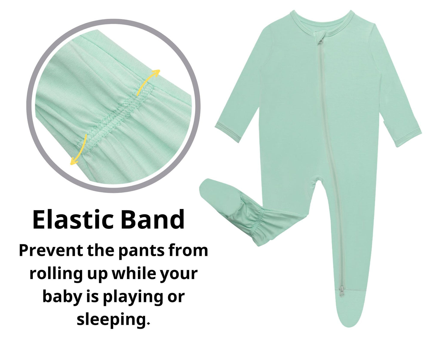 Guisby Baby Footies Pajamas, Rayon Made From Bamboo Long Sleeve With Double Zippers Sleeper 3-Pack 12-18 Months