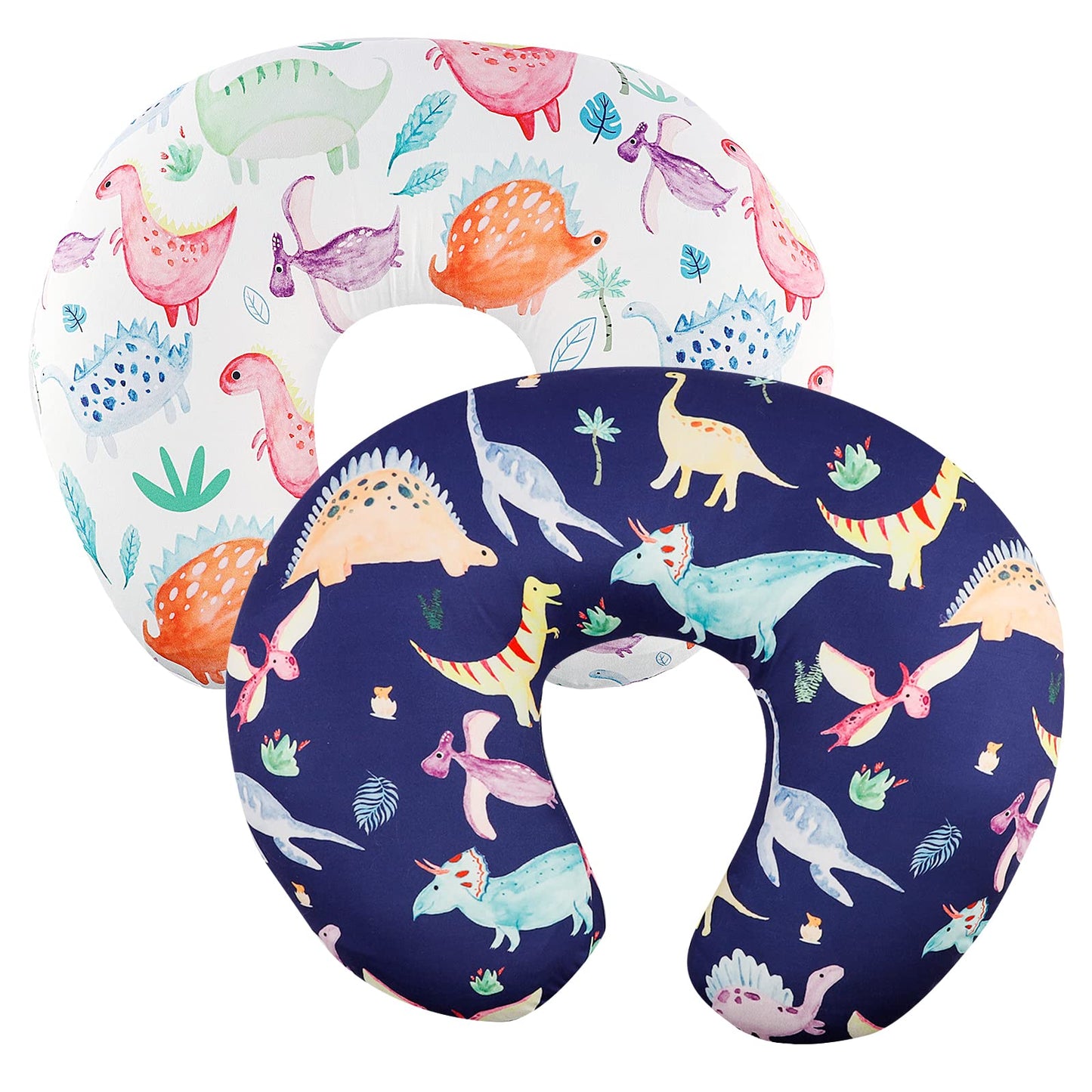 Dinosaur Nursing Pillow Cover Set Baby Boys & Girls, 2Pack Twins Breastfeeding Pillow Slipcover Cushion Cover, Soft Fabric Fits