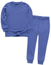 Vaenait Baby Kids Long Sleeve Modal Sleepwear Pajamas 2Pcs Set Modal Darkblue L