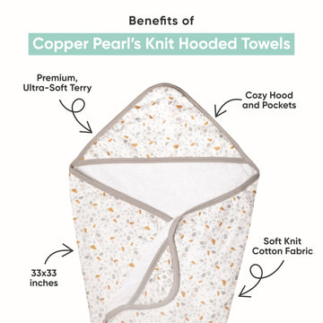Copper Pearl Hooded Bath Towels Premium Knit/Terry Cloth Baby Towels With Hood, Pockets, And Cool Designs - Great To Gift And Ma