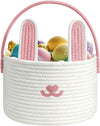 Poschnor Cute Easter Basket, Large Easter Bunny Basket, Woven Cotton Rope Baby Egg Easter Baskets for Girls, Boys, Toddler, Babi